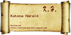 Katona Harald névjegykártya