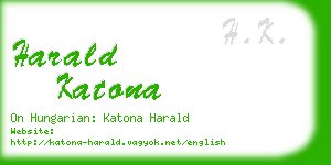 harald katona business card